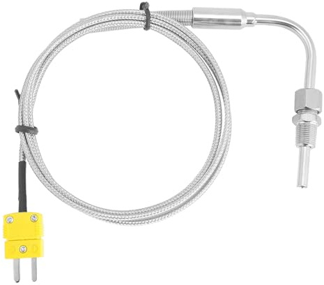 EGT Thermocouple K Type for Exhaust Gas Temperature Probe Sensors with Exposed Tip & 1/8 NPT Thread Connector 1 Meter Length