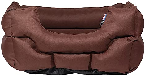 Bunty Woodland Dog Beds Medium Washable - Soft, Calming, Wipe Down Cat Bed & Dog Bed for Crate - High Wall Support - Water-Resistant, Non-Skid Bottom - Rectangle, Brown, 64x51x26cm
