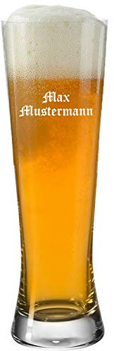 Deitert Leonardo Weizenglas 0,5l Bionda mit Gravur – Bierglas mit individueller Namensgravur, Biergläser mit Teqton Qualität, Weißbierglas und Weizenbierglas