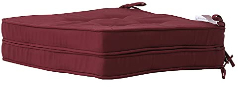 RACE LEAF Gartenstuhlkissen, Stuhlpolster, Sitzpolster für Esszimmerstühle, Sitzpolster für den Innen- und Außenbereich, für Ihr Wohnzimmer, Terrasse, Auto und mehr (quadratisches 2er-Pack, rot)