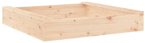 vidaXL Sandkasten, Quadratisch Sandkiste mit Sitzen, Sandbox mit bodenlosem Design, Holz Spielzeug für Garten Outdoor, Massivholz Kiefer