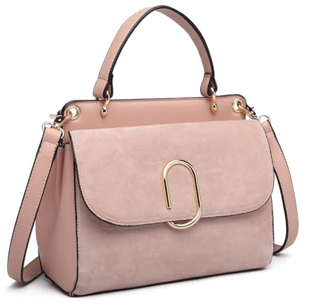 Miss Lulu Borsa Tracolla Donna Medie, Borsa a Mano con Manico Superiore in Similpelle e Camoscio Vintage, Elegante E Squisita