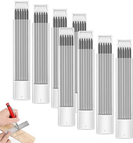 YWKJDDM Bleistiftminen, 48 Stück Tischler Bleistift Ersatzminen, 2,8 mm Solide Bleistiftminen für Architekt Zeichnen