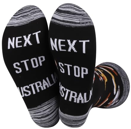 JXGZSO Australia Trip Gift Next Stop Australia Socks Funny Traveler Gift Australia Vacation Gift Australia Culture Gift