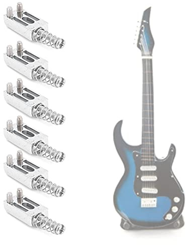 Alomejor E -Gitar Tremolo Bridge Sättel Long-Sisgrade Fishs et Sources pour L'amélioration du Ton pour le Système de Trémolo de Verrouillage Individuel (SILVER)