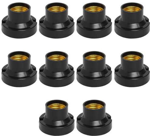 EuAcesry 10 PCS Portalampada da Plafoniera E27, Portalámparas da Soffitto Parete per Cantiere, Ristrutturazione, Lavori, Supporto Plastica per Lampada da Garage Soffitto