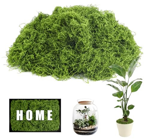 TYSM-CC 200g Premium Bastelmoos für Kreativprojekte – Öko-zertifiziertes Kunstmoos Deko für Wandgestaltung, Krippenbau, Aquarien & Modelllandschaften – Moos mit naturgetreuer Textur (Dunkelgrün)