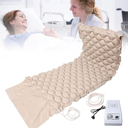 Wechseldruckmatratze, 200 x 90 cm, Druckauflagen für Wundliegen, inklusive ultra-leisem elektrischem Pumpsystem, zur Vorbeugung von Geschwüren und Wundgeschwüren, zur Behandlung von Geschwüren und zur