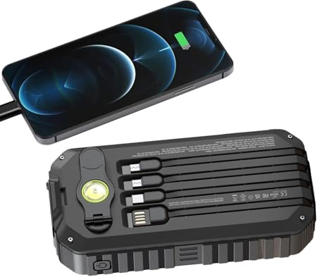 Solcellsladdare powerbank – snabbladdande bärbar laddare | mobiltelefon | externt batteripaket | Solkraftbank | Mobiltelefon, bärbar 20 000 mAh externt batteripaket handvev P