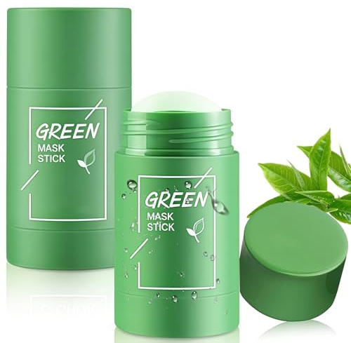 Green Tea Mask Stick, 2PCS Deep Cleansing Purifying Clay Mask,Moisturizing, Oil Control, Cleansing Face for All Kind Skin Type Women Men