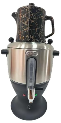Samovar - Tetera eléctrica turca, hervidor grande de 4 litros con hervidor pequeño de 1,5 L, calefacción de chasis, función de mantener el calor, ideal para café o té perfumado