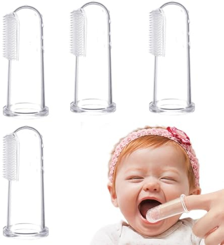 Babyfingertandborste – silikon munrengöringsanordning för spädbarn | tandrengörare i livsmedelskvalitet, mjuk tandborste | Perfekt för rengöring, för att lindra tandvård och för milt tandkött