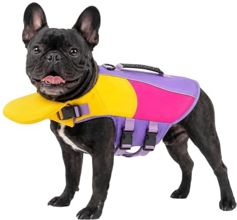 Hund Flytväst Justerbar Flytväst Med Flytande Huvudstöd | Hund Flytväst Med Huvudstöd För Damm, Sjö, Bäck, Hav, , Flod, Kajak, Båtliv, Paddleboarding, Pool Och