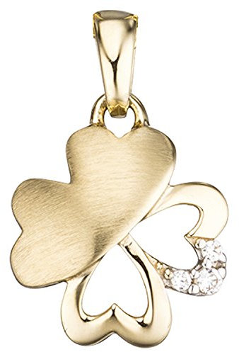 Jobo Damen-Anhänger Kleeblatt aus 8 Karat 333 Gold mit Zirkonia