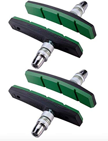 BBB Cycling Unisex's BBS-04E EStop Quality Brake Shoes for Electric Bikes, 2 Pairs (4 Pieces), One Size, E-bike, Grün