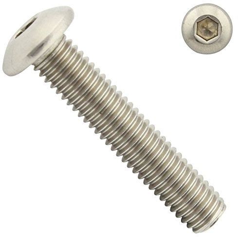 Linsenkopfschrauben mit Innensechskant (ISK) - M8x60 - (10 Stück) - ISO 7380-1 - rostfreier Edelstahl A2 V2A - Vollgewinde - Flachkopfschrauben - SC7380-1