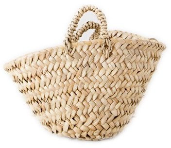 Capazo de Palma Infantil, tamaño Mini. Cesto o Bolso de Mimbre, Fibras Naturales. Aprox. 20x14 cm