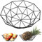 SANTOO Obstkorb Metall Obstschale Modern Skandinavische Deko Korb in schwarz Matt 26x26x7,5cm mit großem Fassungsvolumen