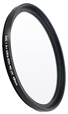 JJC - Filtro UV de 49 mm Ultra Fino Multicapa para Lente Canon Sony DSLR con Rosca de 49 mm (Negro)