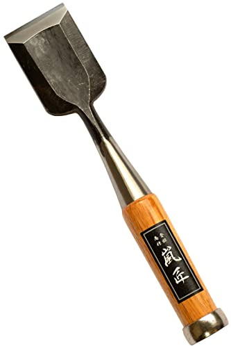 RANSHOU Japanese Chisel 42mm 1-5/8 Wide Chisel Oire Nomi, Professional Wood Chisel for Woodworking, Japanese Red Oak Handle, Made in JAPAN