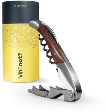 WINENOT Cavatappi da Sommelier Confezione Regalo Yellow - Plastic Free Premium - Qualità per Uso Professionale con apribottiglia e tagliacapsule, Idea Regalo Lusso Acciaio Inox e Palissandro