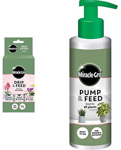 Miracle-Gro Drip & Feed Orchid Food, 3 Pack and Pump & Feed' All Purpose Plant Food, 200 ml