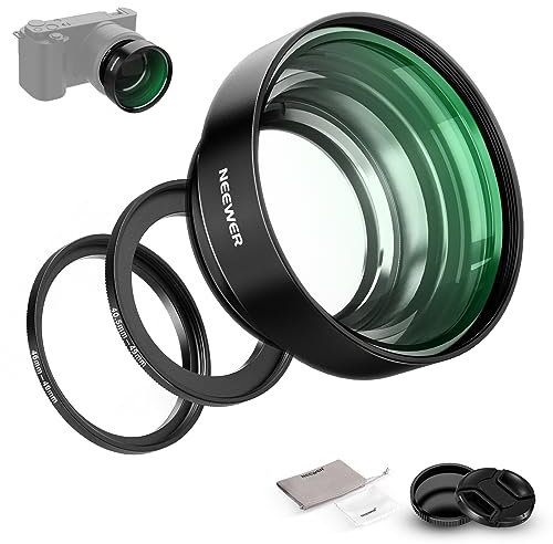 NEEWER Lente Macro de 22mm con Anillo Adaptador para Fotografía de Cerca,Compatible con Sony a5100 a6000 a6100 a6300 a6500 a6600 ZV-E10 Canon R7 R50 M200 M50 M5 M6 Kiss X10 y Lente 49/46/40,5mm,LS-27