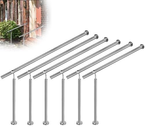 XMTECH Edelstahl Handlauf Treppengeländer Geländer Eingangsgeländer für Treppen Wandhandlauf Treppenhaus, Winkel Einstellbar, Länge:180 cm