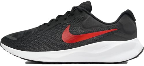 Nike Herren Revolution 7 Men s Road R Sneaker, Black University Red White, 44.5 EU