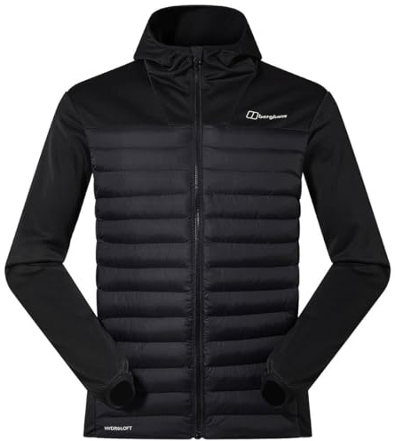 Berghaus Men's Vaskye Synthetic Insulated Hooded Jacket | Puffer Insulated Jacket, Black/Black, M