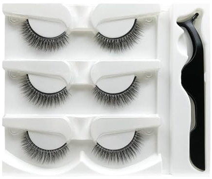 Hemousy Ciglia autoadesive, ciglia autoadesive senza colla - 3 paia di ciglia senza colla,Ciglia naturali e senza colla, ciglia finte dall'aspetto naturale, impermeabili, senza colla necessaria