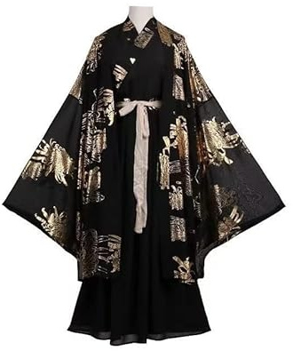 HIMKSRE Ensembles Hanfu Déguisements Traditionnels de Style Chinois for Hommes et Femmes Costumes de Cosplay d'halloween(Men,L 55-65KG)