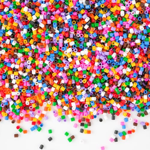 BEELUKY 10000 PièCes Kit de Perles à Repasser 5mm Perles Repasser Perle a Repasser Au Moins 50 Couleurs pour Anniversaire Noël Cadeau Enfants DIY
