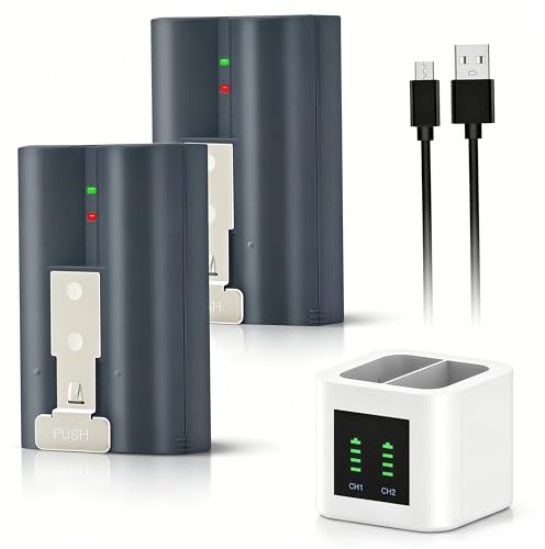 TAVT 2Pcs 6040mAh V4 Batteri och laddare för Ring Video Doorbell 2/3/4/3 Plus kamera, Stick Up Cam (2. och 3. Gen), även för Spotlight Cam och Peephole Cam
