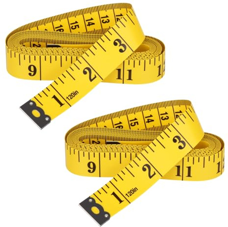 120 Inch/300cm Soft Body Measuring Tape 2 Pack, Dual-Sided Body Measuring Tape in Inches and Centimeters, Flexible Fabric Tape Measure for Tailors Sewing Dressmaking, Tape Measure for Body Measurement