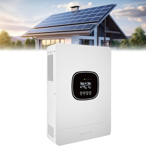 Inverter solare ibrido da 5000 W, tensione della batteria 48 V, caricabatterie solare MPPT 80 A integrato, potenza fotovoltaica massima 6000 W in ingresso con BMS, comunicazione WIFI, inverter on/of
