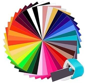 Bocguy 40 láminas de hierro inteligente para Cri-cut Joy XTRA, 24 cm x 30,5 cm, lámina para plóter de tela, transferencia térmica, rollo de película flexible para ropa, camisetas y otros tejidos
