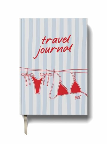 Yop & Tom Travel Journal - Holiday Memory Book with Lined Pages, Travel Planner, Packing Guide, Destination Research, World Map & Travel Bucket List Journal - Bikini