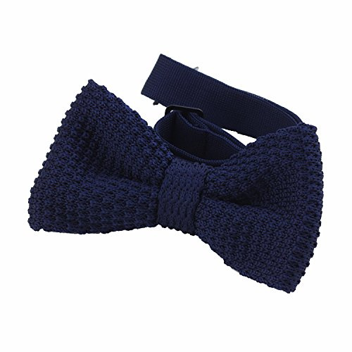 DonDon Papillon uomo fatto a maglia annodato e regolabile 11 x 6 cm blu