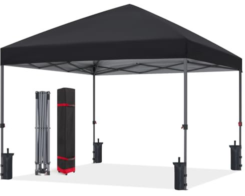 ABCCANOPY Pavillon 3x3M étanche Pop-Up Pavillon de Jardin Festival Protection Solaire,Central Lock-Serie,Noir