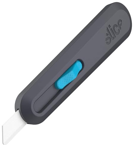 Slice Smart-Retract Utility Knife | Blade Automatically Retracts as Cutting Motion Finishes | Heavy Duty Box Cutter | Safe Ceramic Blade Lasting 11x Longer than Metal | 1 Pack