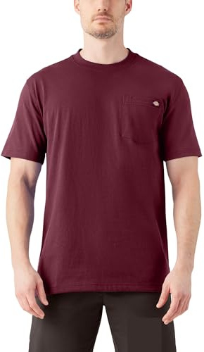 Dickies schweres Herren-T-Shirt, Rundhalsausschnitt, kurzärmelig, Burgunder, XX-Large Hoch
