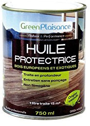 Green Plaisance Green Robin Oil Huile protectrice écologique pour teck/bois 750 ml