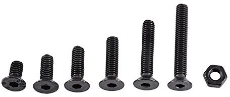 M3 Kit de 250pcs Assortiment Vis Boulon Douille Hexagonale Tête Fraisée Plate/Bombée/Cylindrique Six Pans Creux en Acier d'Alliage avec Ecrous, M3 x 6/8/10/12/16/20mm (C: Tête Plate)