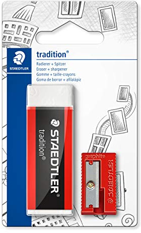 STAEDTLER 526 T-S1BK Tradition Eraser and Sharpener Set (Blistercard of 1 Eraser & 1 Single-Hole Sharpener)