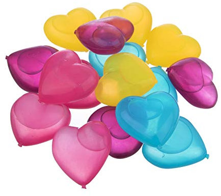 ORION Lot de 20 glaçons colorés en plastique réutilisables en forme de cœur