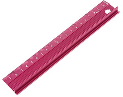 RK-HYTQWR Règle Droite Professionnelle en Alliage d'aluminium Échelle de Protection Ingénieurs de Mesure Outil de Dessin 20/30/45 cm, règle de Protection de Coupe en Aluminium de 20 cm, Rouge