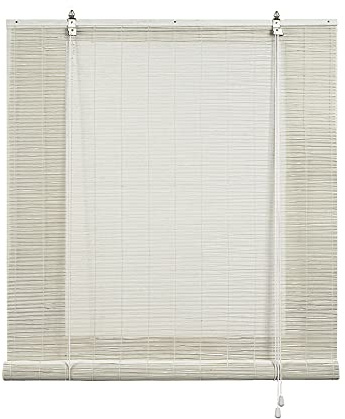 Estores Basic, persianas de Bambu, Blanco Tiza, 90x175cm, estores para Ventana