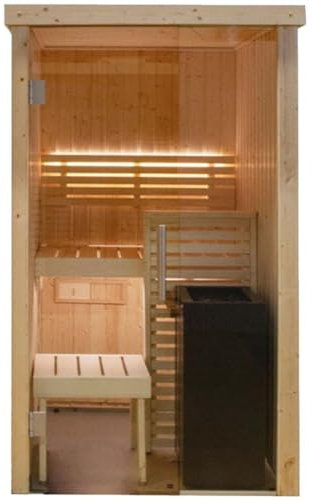 Cabina de sauna Harvia 121 cm x 118 cm x 202 cm mini 1 o 2 personas estufa de sauna incluida