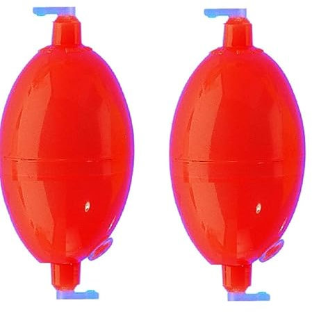 blntackle76 Set 2 Wasserkugeln rot, gelb, klar oval 8,15, & 30 Gramm, Blase wasserkugel Ei + gratis Petri Aufkleber (rot 2 x 30 Gramm)